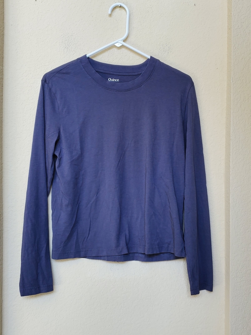 Quince Long Sleeve Blue Crewneck Tee.  Size Small